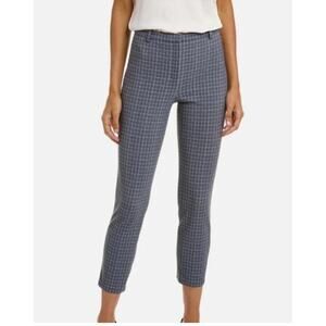 Theory Classic Slim Pant Grey Multi Precision Grid Cropped Size 4 NWT $295